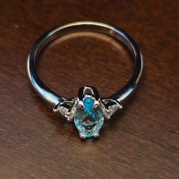 Fragrant Jewels Blue Zircon - December Birthstone Ring - Picture 8 of 8
